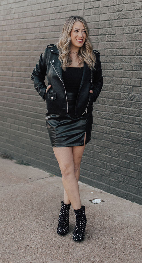 Ladies Night Out Leather Skirt